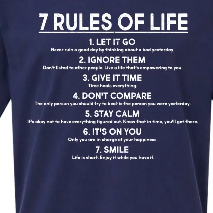 Motivational 7 Rules Of Life Sueded Cloud Jersey T-Shirt