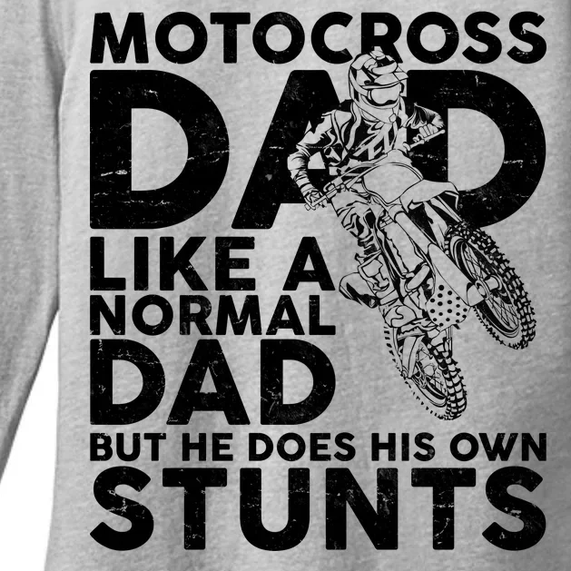 Motocross Dad Like A Normal Dad But He Does His Owns Stuns Womens CVC Long Sleeve Shirt