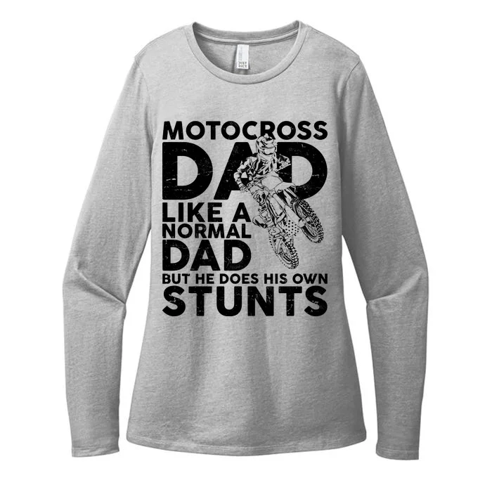 Motocross Dad Like A Normal Dad But He Does His Owns Stuns Womens CVC Long Sleeve Shirt