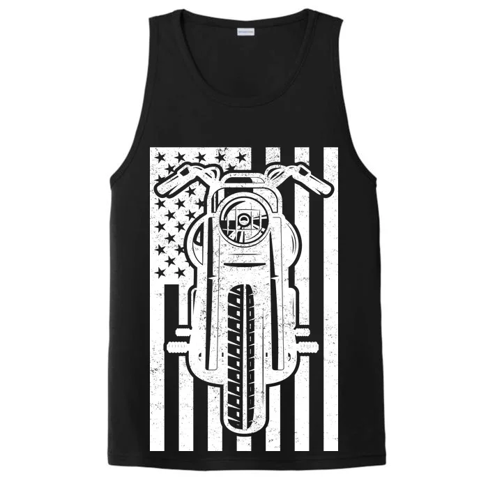 Motorcycle Biker USA Flag Performance Tank