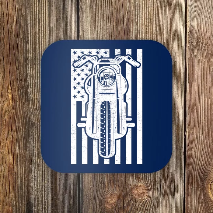 Motorcycle Biker USA Flag Coaster