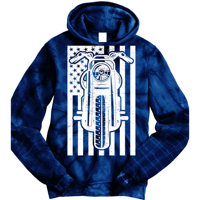 Motorcycle Biker USA Flag Tie Dye Hoodie