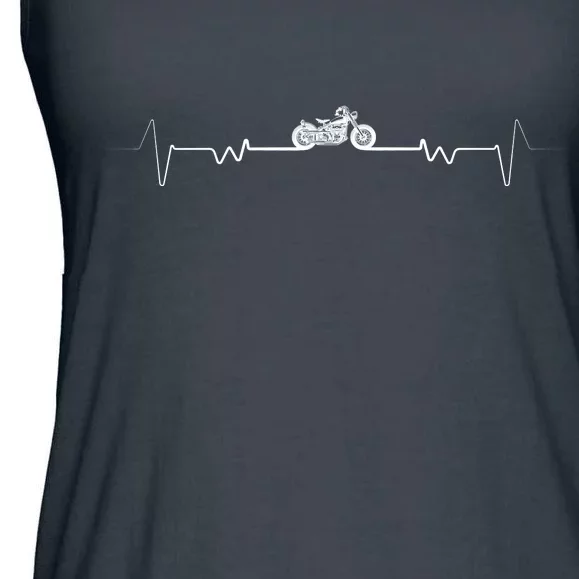 Motorcycle Heartbeat Pulse Biker Ladies Essential Flowy Tank