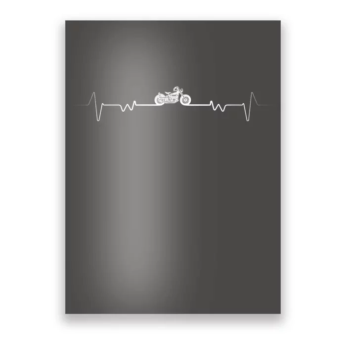 Motorcycle Heartbeat Pulse Biker Poster