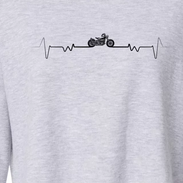 Motorcycle Heartbeat Pulse Biker Cropped Pullover Crew