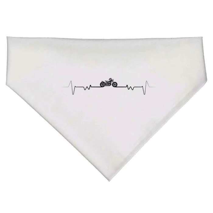 Motorcycle Heartbeat Pulse Biker USA-Made Doggie Bandana