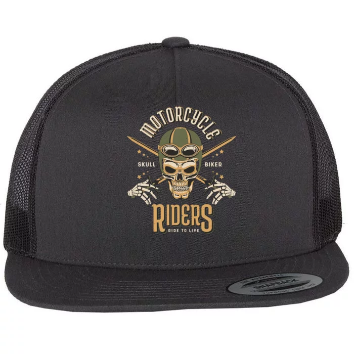 Motorcycle Riders Flat Bill Trucker Hat