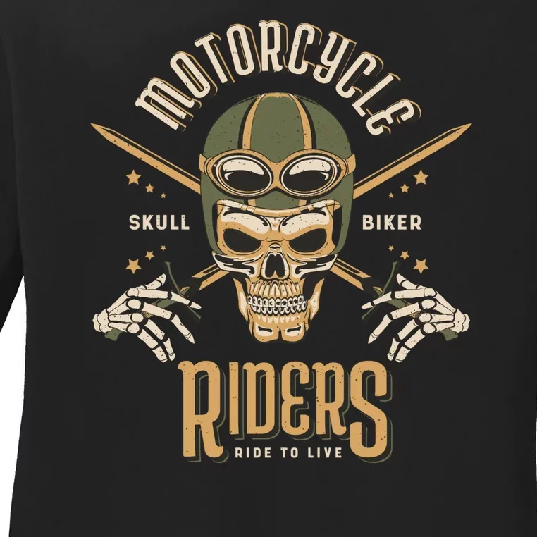 Motorcycle Riders Ladies Long Sleeve Shirt