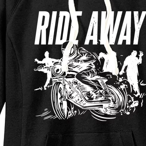 Motorcycle Zombies Ride Away Women's Fleece Hoodie