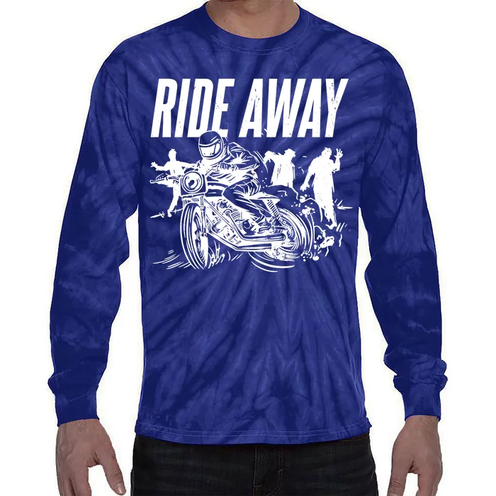 Motorcycle Zombies Ride Away Tie-Dye Long Sleeve Shirt