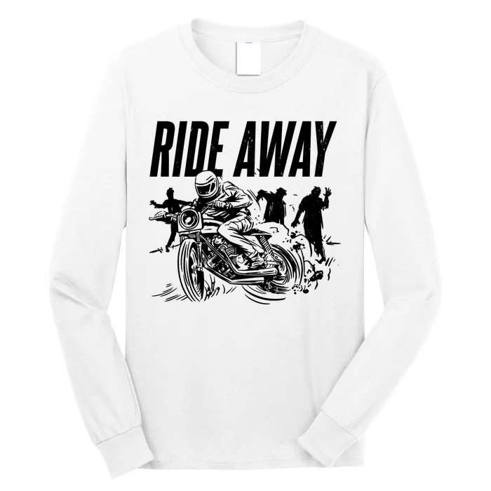 Motorcycle Zombies Ride Away Long Sleeve Shirt