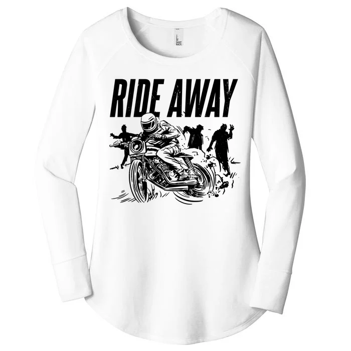 Motorcycle Zombies Ride Away Women's Perfect Tri Tunic Long Sleeve Shirt