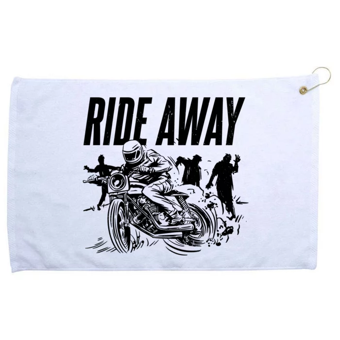 Motorcycle Zombies Ride Away Grommeted Golf Towel