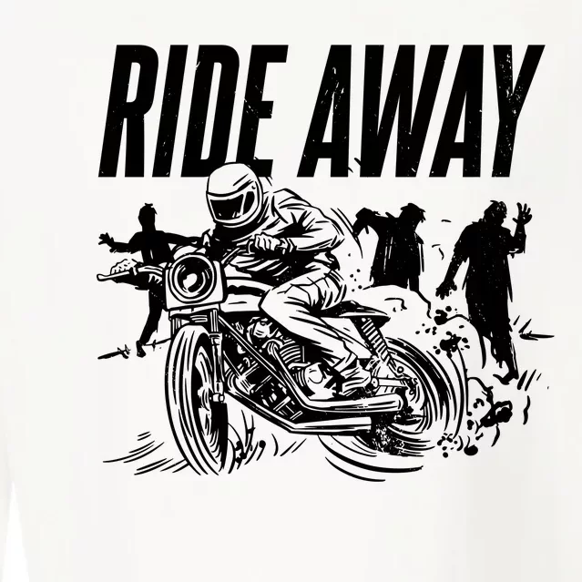 Motorcycle Zombies Ride Away Cropped Pullover Crew