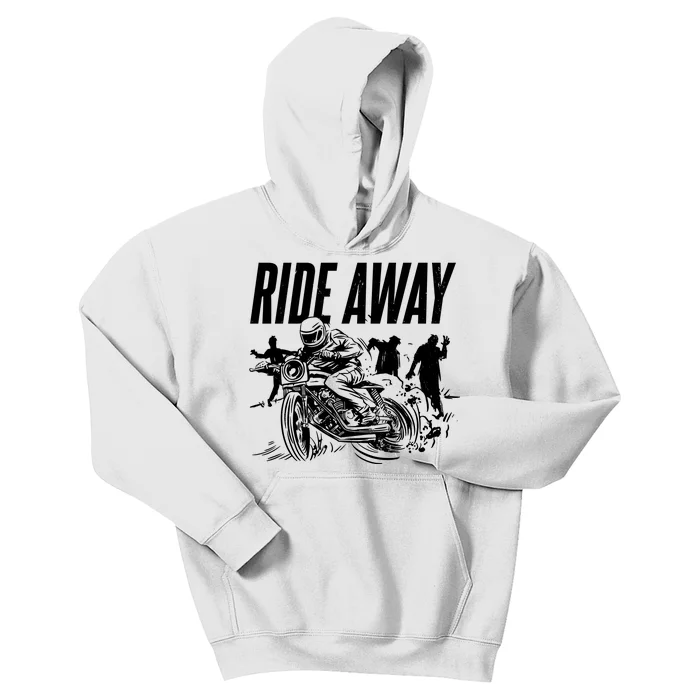 Motorcycle Zombies Ride Away Kids Hoodie