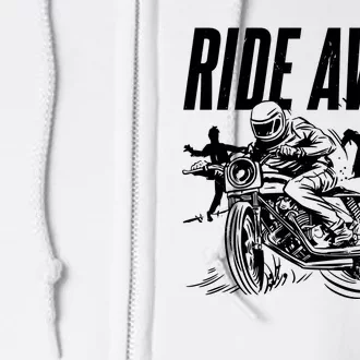 Motorcycle Zombies Ride Away Full Zip Hoodie