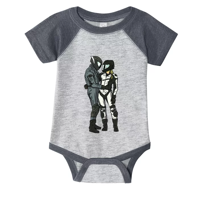 Motorcyclist Couple Infant Baby Jersey Bodysuit