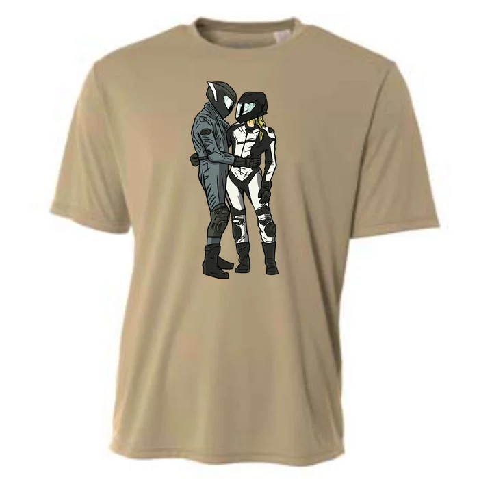 Motorcyclist Couple Cooling Performance Crew T-Shirt