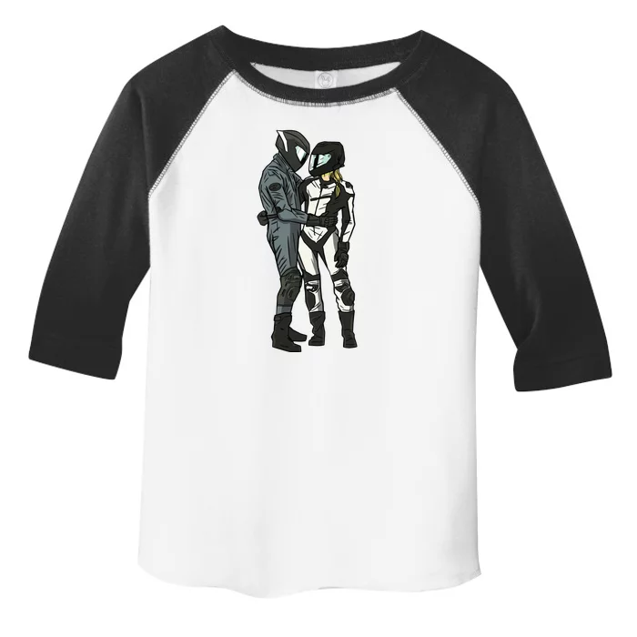 Motorcyclist Couple Toddler Fine Jersey T-Shirt