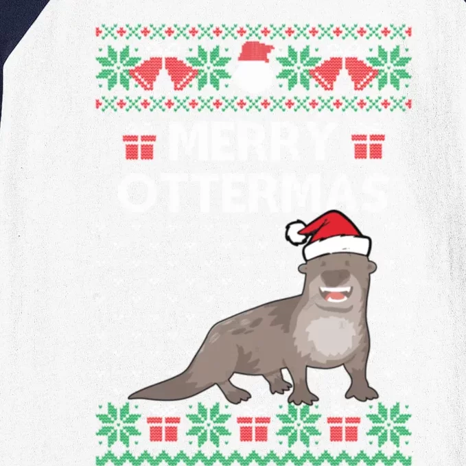 Merry Ottermas Ugly Christmas Sweaters Cool Gift Baseball Sleeve Shirt