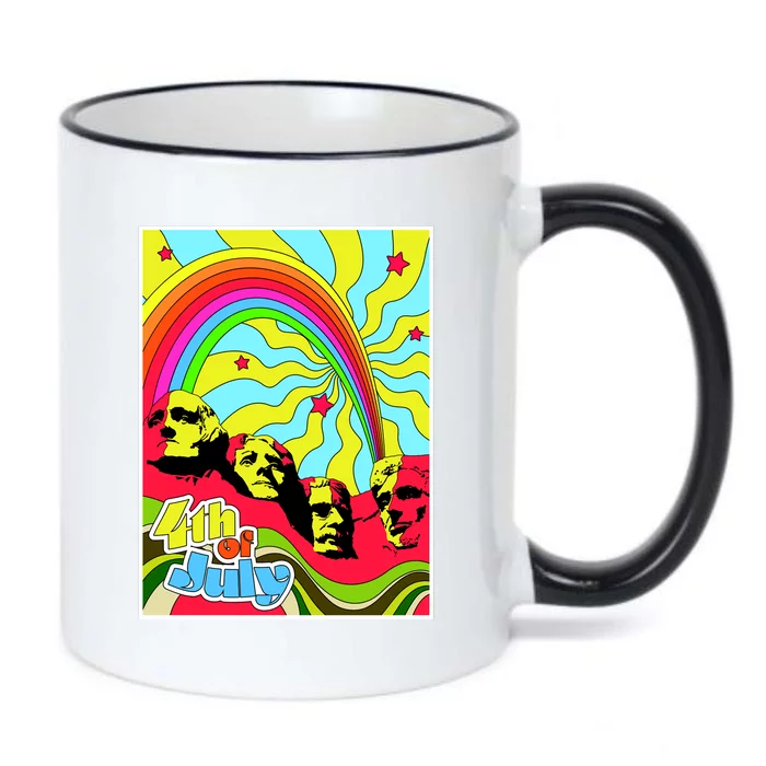 Mount Rushmore 4th of July Abstract Black Color Changing Mug