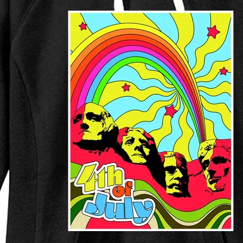 Mount Rushmore 4th of July Abstract Women's Fleece Hoodie