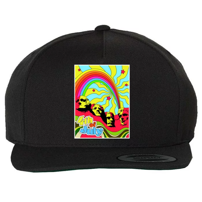 Mount Rushmore 4th of July Abstract Wool Snapback Cap