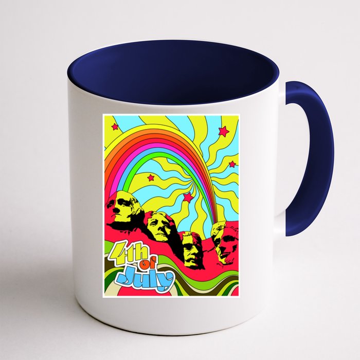 Mount Rushmore 4th of July Abstract Front & Back Coffee Mug