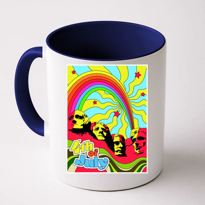 Mount Rushmore 4th of July Abstract Front & Back Coffee Mug