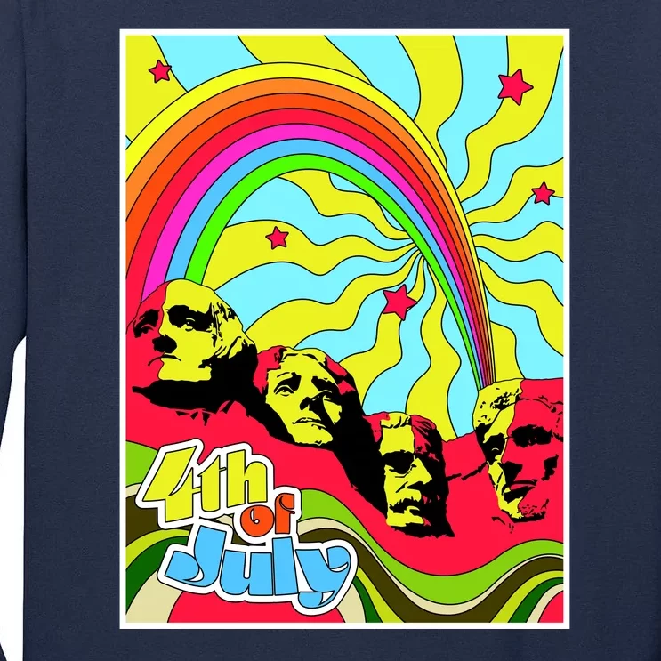 Mount Rushmore 4th of July Abstract Tall Long Sleeve T-Shirt