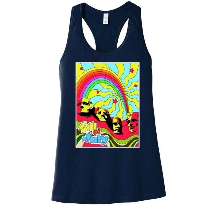 Mount Rushmore 4th of July Abstract Women's Racerback Tank