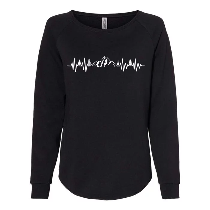 Mountain Heartbeat Pulse Womens California Wash Sweatshirt