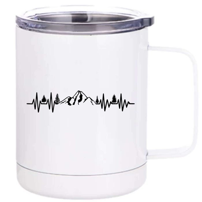 Mountain Heartbeat Pulse Front & Back 12oz Stainless Steel Tumbler Cup