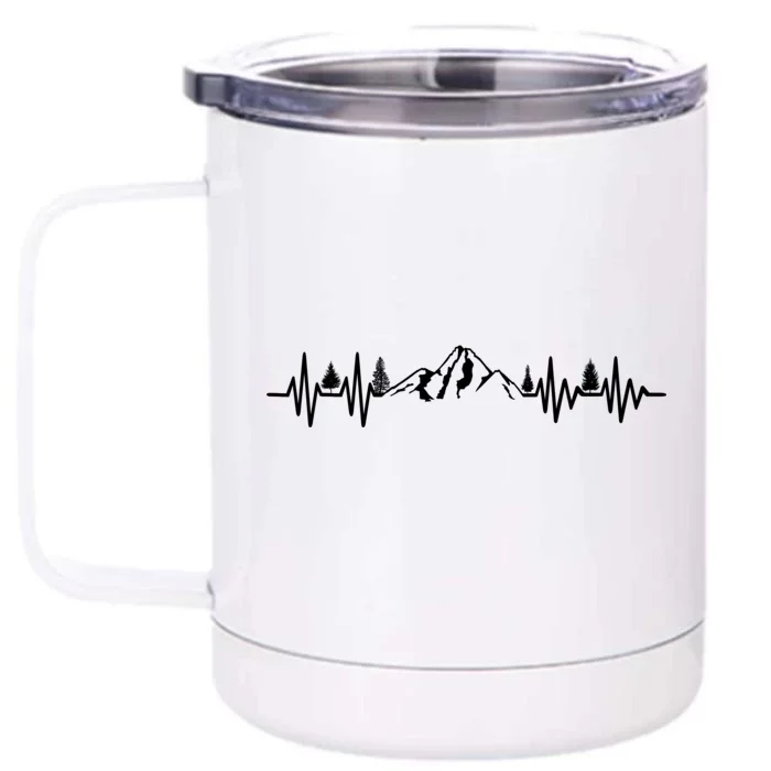 Mountain Heartbeat Pulse Front & Back 12oz Stainless Steel Tumbler Cup