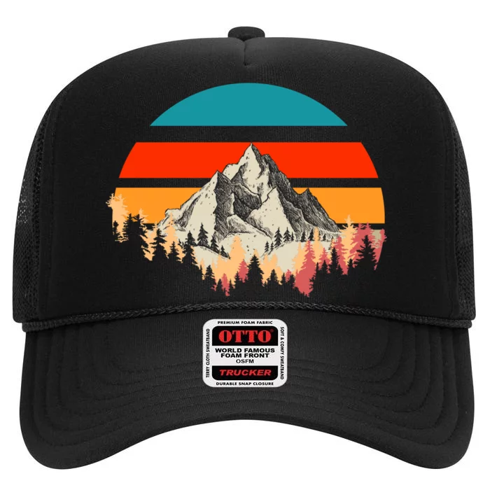 Mountain Views Vintage High Crown Mesh Trucker Hat