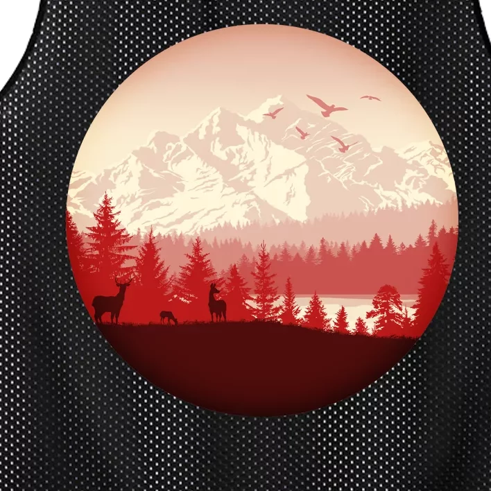 Mountain Wilderness Wildlife Mesh Reversible Basketball Jersey Tank