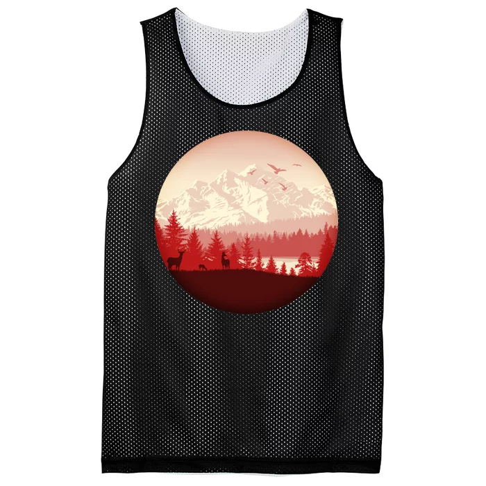 Mountain Wilderness Wildlife Mesh Reversible Basketball Jersey Tank