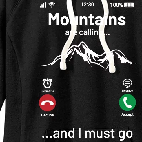 Mountains Are Calling Funny Nature Design Women's Fleece Hoodie