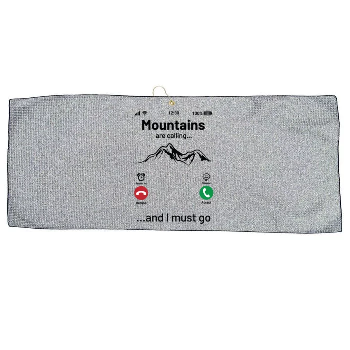 Mountains Are Calling Funny Nature Design Large Microfiber Waffle Golf Towel