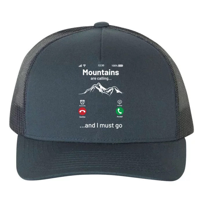 Mountains Are Calling Funny Nature Design Yupoong Adult 5-Panel Trucker Hat