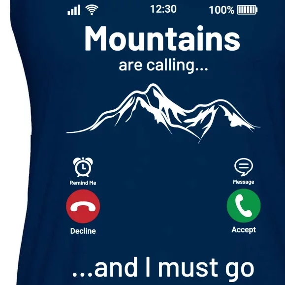 Mountains Are Calling Funny Nature Design Ladies Essential Flowy Tank