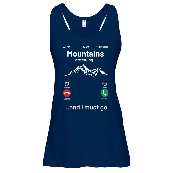 Mountains Are Calling Funny Nature Design Ladies Essential Flowy Tank