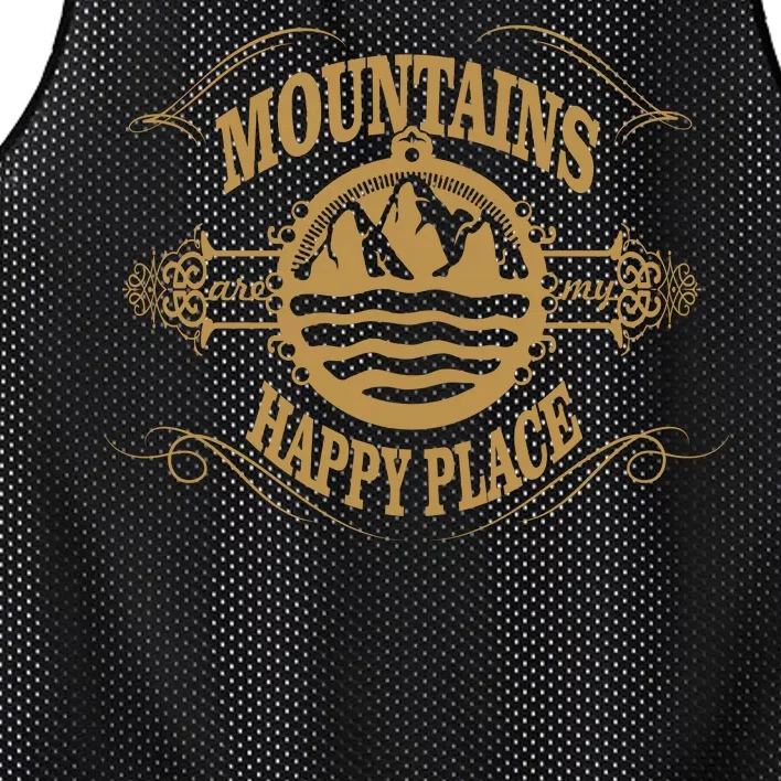 Mountains Are My Happy Place Mesh Reversible Basketball Jersey Tank