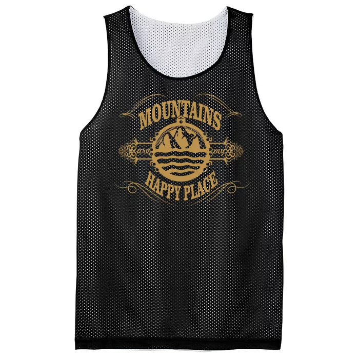 Mountains Are My Happy Place Mesh Reversible Basketball Jersey Tank