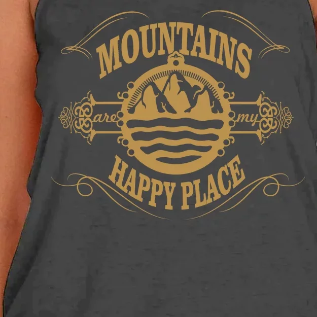 Mountains Are My Happy Place Women's Knotted Racerback Tank