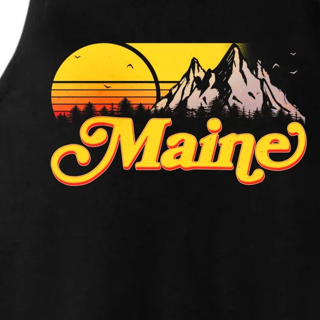 Mountains In Maine Ladies Tri-Blend Wicking Tank