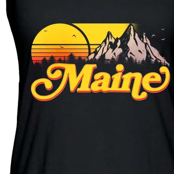 Mountains In Maine Ladies Essential Flowy Tank