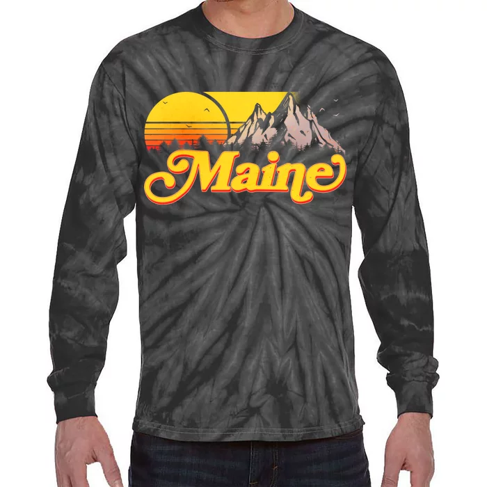 Mountains In Maine Tie-Dye Long Sleeve Shirt