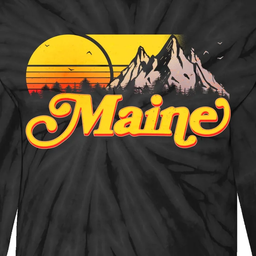 Mountains In Maine Tie-Dye Long Sleeve Shirt