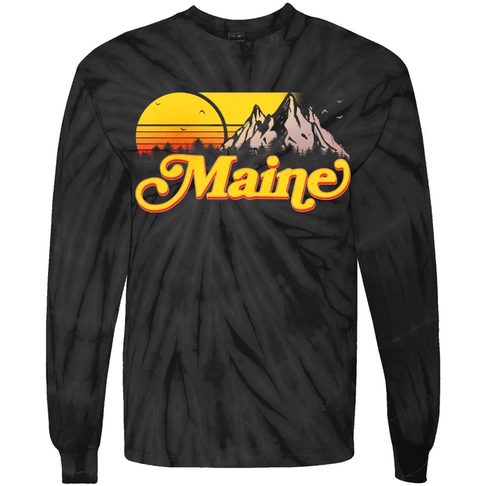 Mountains In Maine Tie-Dye Long Sleeve Shirt